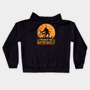 I’m With The Werewolf Halloween Kids Hoodie